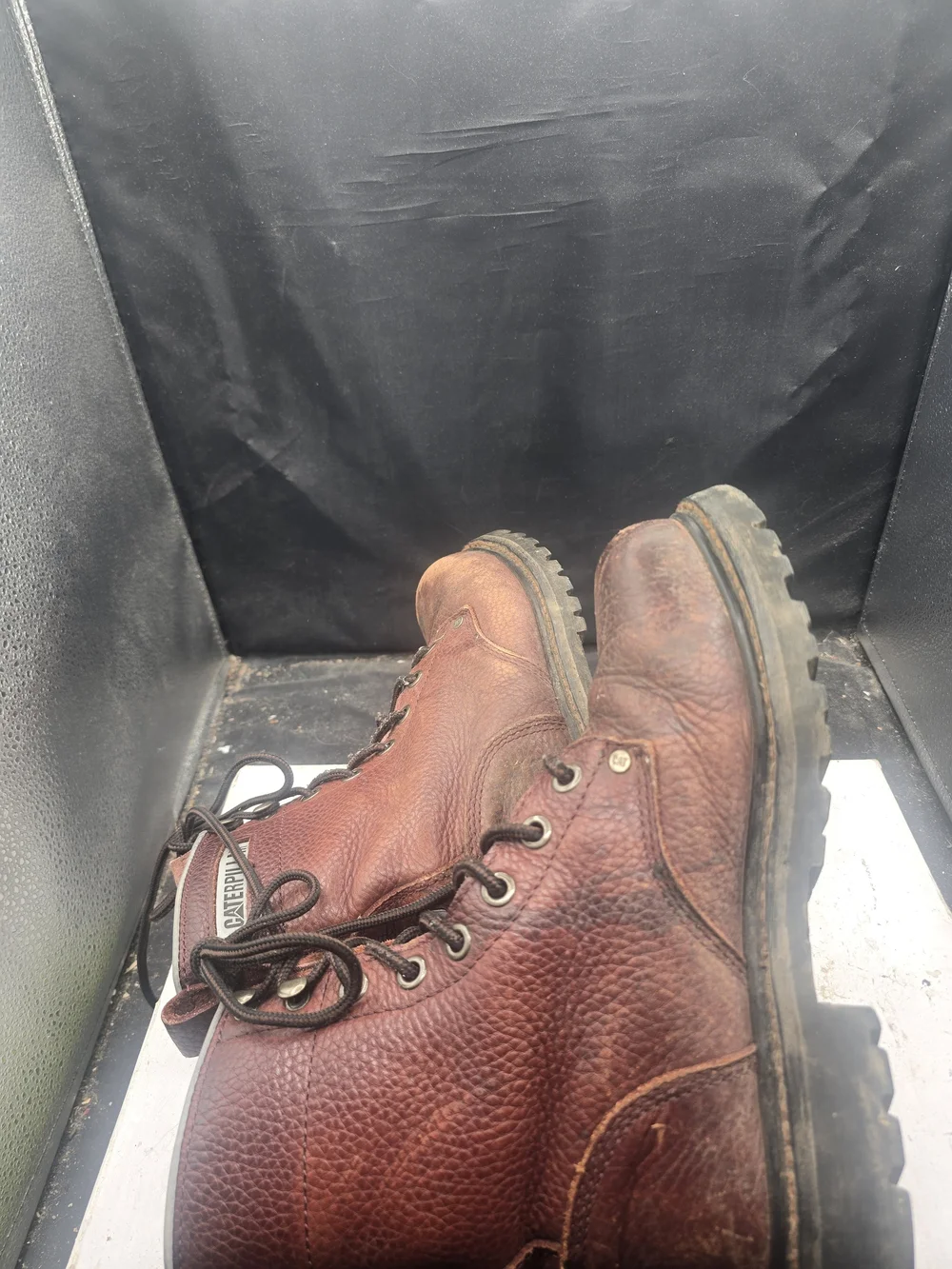 Caterpillar Brown Leather Lace-Up Work Boots